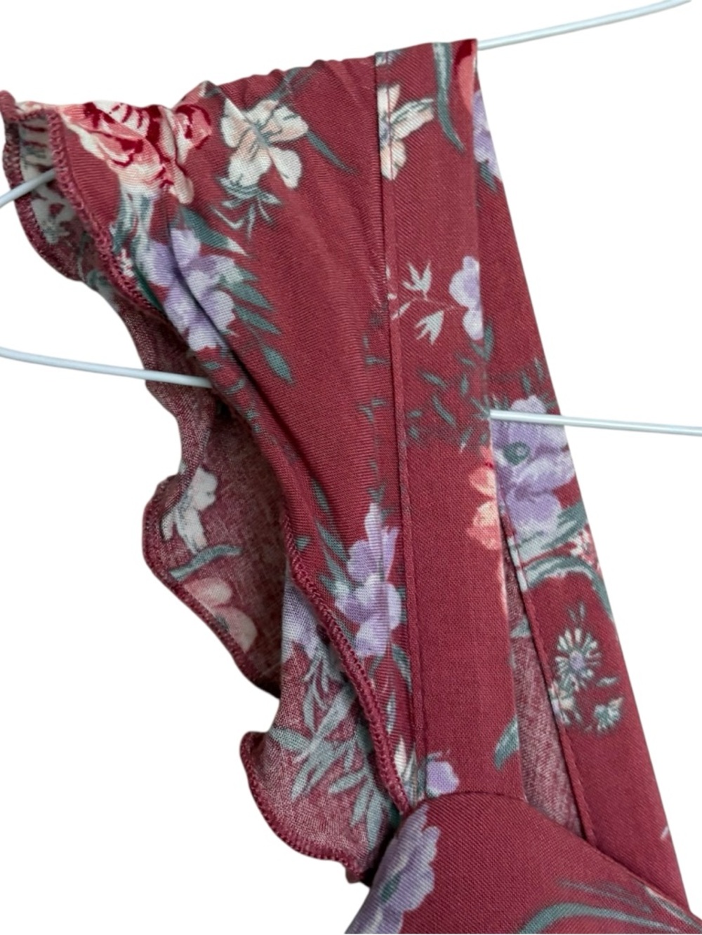 Lg Pink Floral Maxi Dress Sweetheart Neckline High Low Hem Coquette Easter - Picture 6 of 13